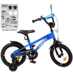 Детский велосипед PROF1 14д. Y14212 Shark, сине-черный