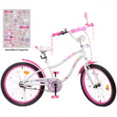 Детский велосипед PROF1 20д. Y20244 Unicorn, бело-малиновый