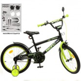 Велосипед детский PROF1 18д. Y1871-1 Dino, черно-салатовый матовый