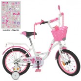 Детский велосипед PROF1 18д. Y1825-1, Butterfly, бело-розовый