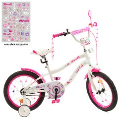 Купить Детский велосипед PROF1 18д. Y18244, Unicorn, бело-малиновый