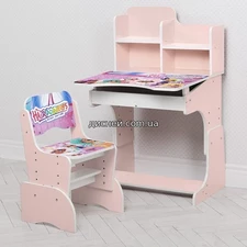 Детская парта W 2071-72-5 со стульчиком, Hairdorables , розовая фото 14