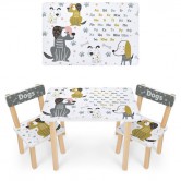 Детский столик 501-116(UA) со стульчиками, собаки