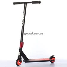 Детский самокат SR 2-066-2-BR, трюковый, черный с красным