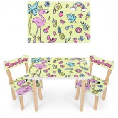 Детский столик 501-131F со стульчиками, фламинго - Дитячий столик 501-131F
