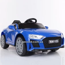 Детский электромобиль T-7662 EVA BLUE Audi, мягкие колеса фото 2