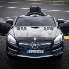 Детский электромобиль Mercedes Benz SL63 AMG черный, мягкое сиденье фото 54