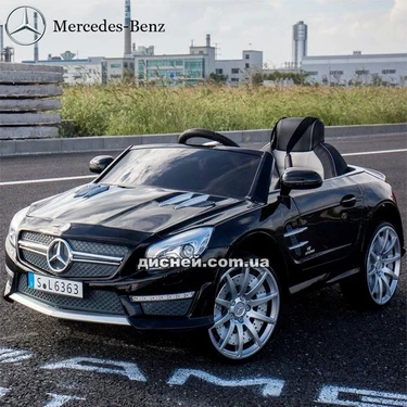 Детский электромобиль Mercedes Benz SL63 AMG черный, мягкое сиденье