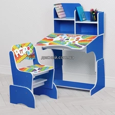 Детская парта W 2071-108-6 со стульчиком, игра , синяя
