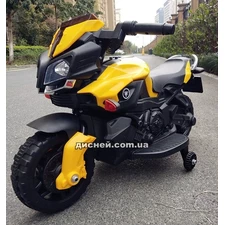 Детский мотоцикл JC919 EVA YELLOW, мягкие колеса, желтый купить