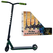 Детский самокат SR 2-068-5-WP3 трюковый, черный с зеленым