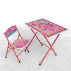 Детский столик A19-FMG, со стульчиком, фламинго