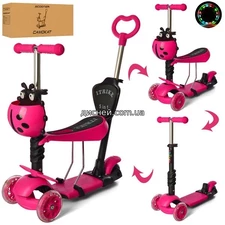 Детский самокат JR 3-068-P, MAXI 5 в 1, розовый
