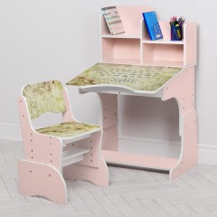 Купить Детская парта W 2071-112-2(UA)(EN) со стульчиком, розовая