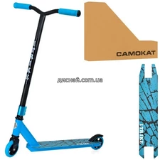 Детский самокат SR 2-066-1-BL, трюковый, черный с синим