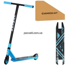 Детский самокат SR 2-066-1-BL1, трюковый, черный с голубым