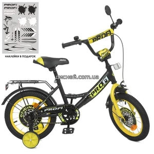 Велосипед детский PROF1 12д. Y1243-1 Original boy, черно-желтый