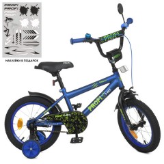 Велосипед детский PROF1 14д. Y1472, Dino, темно-синий матовый