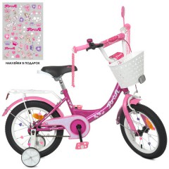 Велосипед детский PROF1 12д. Y1216-1, Princess, с корзинкой