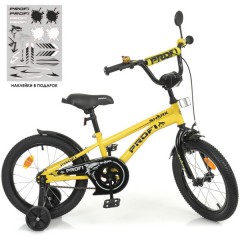 Велосипед детский PROF1 16д. Y16214 Shark, желто-черный