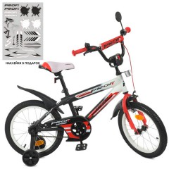 Велосипед детский PROF1 16д. Y16325 Inspirer, черно-красный матовый