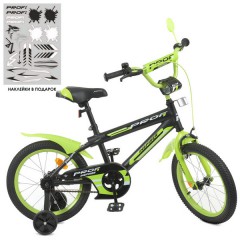 Велосипед детский PROF1 18д. Y18321-1, Inspirer, черно-салатовый матовый