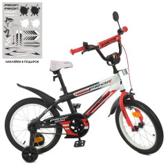 Велосипед детский PROF1 14д. Y14325 Inspirer, черно-бело-красный матовый