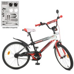 Велосипед детский PROF1 20д. Y20325-1 Inspirer, черно-бело-красный матовый