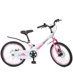 Велосипед детский PROF1 20д. LMG20239 Hunter, бело-розовый
