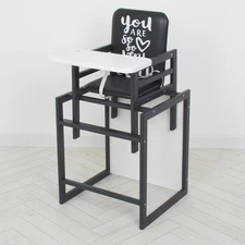 Стульчик для кормления Graphite белый, трансформер фото 41