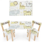Детский столик 501-137 со стульчиками, тигр