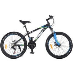 Спортивный велосипед 24д. G24OPTIMAL A24.4, черно-голубо-салатовый