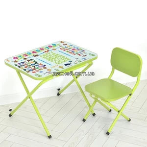Детский столик Абетка лайм, со стульчиком - Дитячий столик Абетка лайм