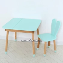 Детский столик 04-025B-TABLE со стульчиком, бирюзовый - Дитячий столик 04-025B-TABLE