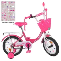 Велосипед детский PROF1 14д. Y1413-1K, Princess, с корзинкой