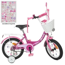 Велосипед детский PROF1 14д. Y1416-1K, Princess, с корзинкой