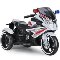 Детский мотоцикл M 4851 EL-1 полиция, кожаное сиденье