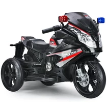 Детский мотоцикл M 4851 EL-2 полиция, кожаное сиденье