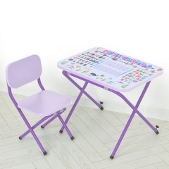 Детский столик Алфавит фиолетовый, со стульчиком