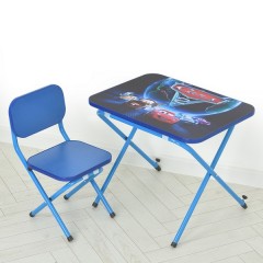 Детский столик Тачки голубой, со стульчиком - Дитячий столик Тачки блакитний