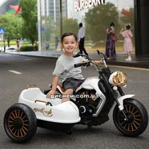 Детский мотоцикл M 5049 EL-1 с коляской, кожаное сиденье купить