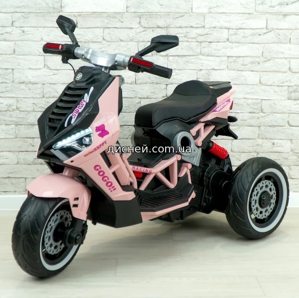 moto@papaさま Мотоцикл M 3688 EL-1 на аккумуляторе, мягкое сиденье, белый