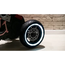 Детский мотоцикл M 5744 EL-8 скутер, с кожаным сиденьем фото 11