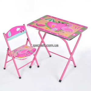 Детский столик M 19-PFL со стульчиком, фламинго