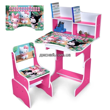 Детская парта N 2071-19B-8 Hello Kitty 3D, со стульчиком