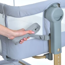 Приставная кровать ME 1180-W INTENSE Gray серая, с функцией укачивания фото 14