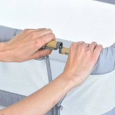 Приставная кровать ME 1180-W INTENSE Gray серая, с функцией укачивания купить