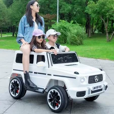 Двухместный детский джип M 6137 EBLR-2 Mercedes, 4 мотора, EVA колеса, черный фото 18