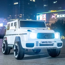 Двухместный электромобиль джип M 6137 EBLRS-4 Mercedes, автопокраска, синий фото 22