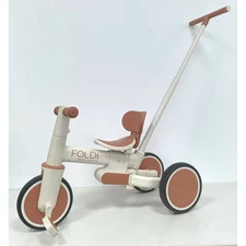 Велосипед с родительской ручкой ME 1202 Foldi Cinnamon Beige 3 в 1, El Camino, бежевый